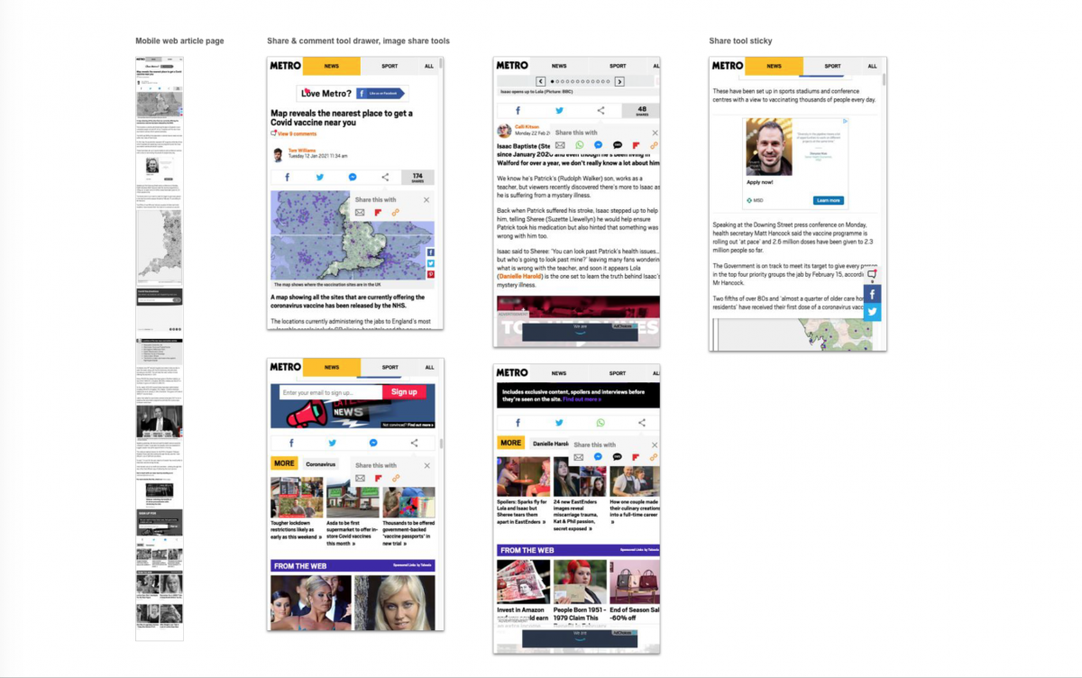 METRO Visual Benchmark mobile web