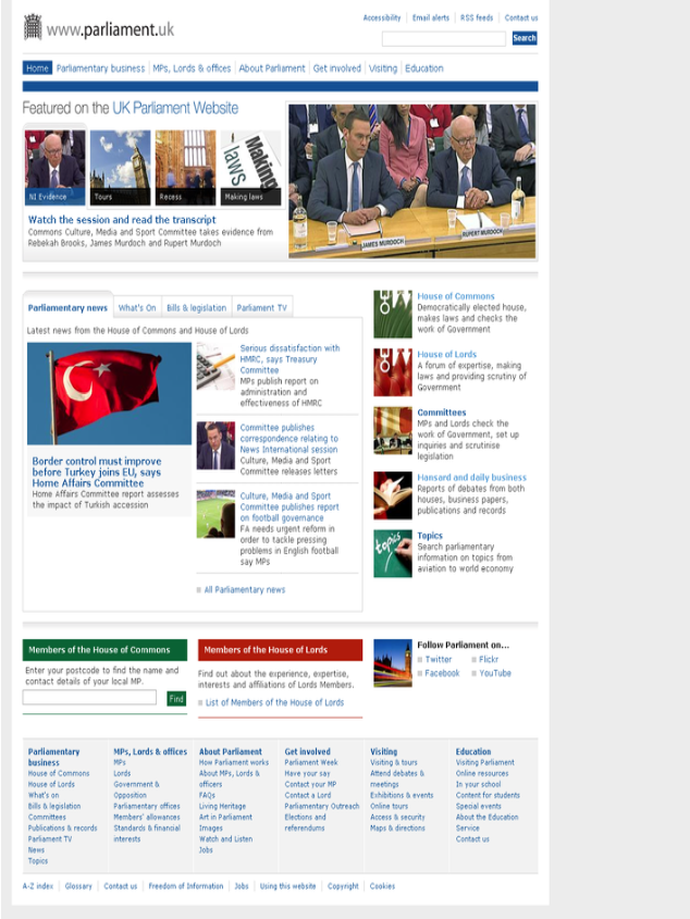 UK Houses of Parliament Website 2011